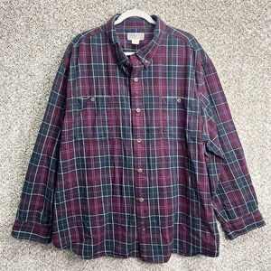 Duluth Trading Co Shirt Men’s 3XL Free Swingin' Flannel Plaid Long Sleeve Button